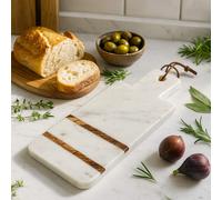 Premier Housewares Marble Serving Tray, Forest Marble, White/Brown - 46cm