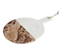 Annika White And Brown Marble Round Paddle Board