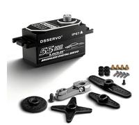 ANNIMOS 55KG Low Profile RC Brushless Servo, Programmable Ultra High Speed (0.09s) & High Torque (61kg @8.4V), All Metal Case & Gear, Waterproof, Digital Steering Motor for RC Drift Models 180°