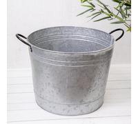 Anninbells Large Round Galvanised Metal Bucket Planter (10610)