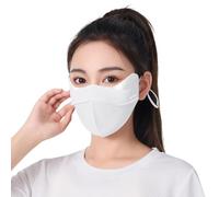 ANNIOU 3D Sun Protection Face Mask for Men & Women - UPF50+ UV Blocking, Breathable & Cooling, Adjustable Nose & Ear Straps, Lightweight Summer Outdoor Mask for Travel, Sports, Daily Use (White)