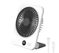 ANNISITE Magnetic Cruise Fan, 6.8" Small Portable Cruise Fan Rechargeable Battery Powered, Magnetically Hangs from Stateroom Ceilings and Walls, 5-Speed Quiet Cooling, Cruise Essentials 2025, White