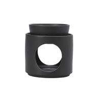 ANNIUP 1 Piece Ceramic Tealight Candle Holder Essential Oil Burner Aromatherapy Fragrance Diffuser Candle Holder Black Ceramic Wax Melt Burner, EOB-zt076
