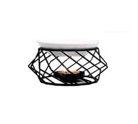 ANNIUP 1 Piece Metal Wax Melt Burner Essential Oil Burner with Ceramic Bowl Geometric Ceramic Essential Oil Candle Holder Incense Aroma Diffuser Wax Burner