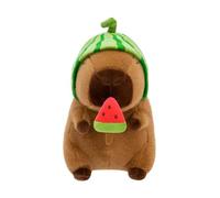 ANNIUP 25cm Ugly-Cute Capybara Plushie Plush Toy Cuddly Soft Toys Stretchy-Mouth Plush with Watermelon Hat Capybara Stuffed Animals Toys for Kids Pillow Toys Decorative Gift for Kids