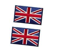 ANNIUP British Flag Embroidery Patch with Fabric Pattern DIY Applique Sew and Stick On Patches for Clothing, Attach to Bags Jackets Coats Trousers Hats 2PCS, One Size
