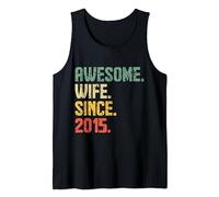 Anniversary Awesome Wife Since 2015 Retro Design Tank Top