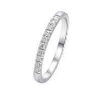 Anniversary Bands for Women, Pretty Rings 0.15ct Created Diamond 18.1K White Gold Size H 1/2