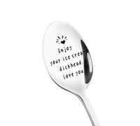 Anniversary Birthday Gifts for Boyfriend Husband Long Distance Gitfs for Men Him Funny Ice Cream Spoon for Coffee Ice Cream Lovers Fathers Day Gift Spoon for Husband Hubby Fiance Engagement Gift