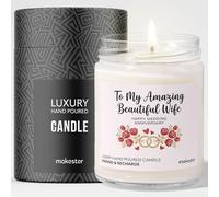 Anniversary Candle Gift for The Wife - Luxury Soy Wax Candle - Vanilla, Jasmine, Sugared Almond - Makester
