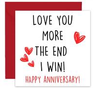 Anniversary Card and Keepsake Gift for Husband or Him. Wedding Anniversary Cards for Her, Wife, Boyfriend, Girlfriend or Couple- Includes Luxury Crimson Envelope - Size 14cm