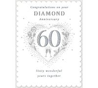 Anniversary Card, Congratulations on Your Diamond Anniversary- 8 x 6 inches - Regal Publishing