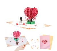 Anniversary Card For Couple - 3D Pop Up Romantic Heart Tree Design Engagement Card Love Letter For Husband Anniversary Card For Wife Valentine's Day Wedding Congratulations Greeting Card