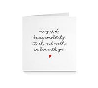 Anniversary Card for Him Her - Madly In Love (One year)