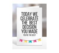 Anniversary Card for Him Her, Today We Celebrate, Funny, Joke, Gifts for Husband, Wife, Boyfriend, Girlfriend, Presents for Men, Women, You're the best, A5-193_104