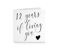 Anniversary Card for Him Her - Years Of Loving You (12 years)