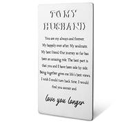 Anniversary Card for Him Husband Hubby Husband Wallet Card From Wife Engraved Wallet Insert Card I Love You Gifts Love Notes for Husband Long Distance Relationship Birthday Gifts for Husband Hubby Him