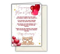 Anniversary Card For Mum and Dad, A5 Size, With Envelope, 350gsm Card (Mum and Dad design 2)