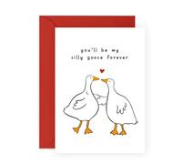 Anniversary Card For Partner Husband Wife - You'll Always Be My Silly Goose - Happy Valentines Day Cards For Girlfriend Boyfriend Him Her - Love Greetings -Comes With Fun Stickers