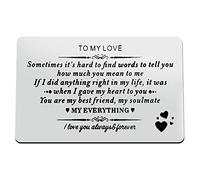 Anniversary Card Gifts for Boyfriend Husband Fiance Engraved Wallet Insert Card for Him Christmas Birthday Gifts Valentines Day Gifts I Love You Gifts for Him Boyfriend
