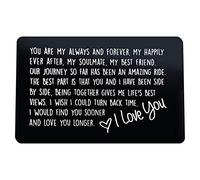 Anniversary Card Gifts for Him Engraved Wallet Insert Card for Boyfriend Husband You are My Always and Forever Valentines Day Gifts for Men Christmas Birthday Gifts I Love You Gifts for Him