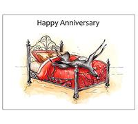 Anniversary Card Greyhound Whippet Lurcher Italian Dog With Love Happy Anniversary - CUSTOM TEXT