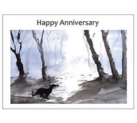 Anniversary Card Greyhound Whippet Lurcher Italian Dog With Love Happy Anniversary - CUSTOM TEXT