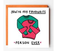 Anniversary card, Hugging Jumpers Love card, card for boyfriend, card for girlfriend, for husband, you are my favorite person ever card