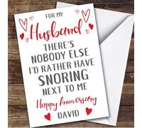 Anniversary Card Personalised Husband Snoring Next To Me Funny | Custom Card Personalised Cards, For Husband, For Him, Funny, Anniversary