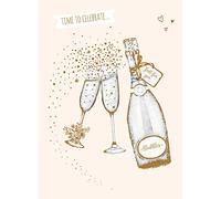 Anniversary Card - Prosecco Glasses & Bottle