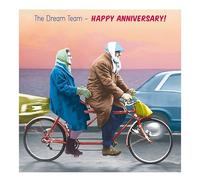 Anniversary Card, Tandem Bicycle Design, Humorous Style, Blank Inside, 12.3 x 12.3 cm, Life's Too Short Range