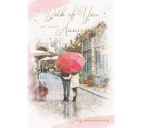 Anniversary Card - To Both of You - Romantic Walk Artistic Design - Special Finishes and Illustrated Insert Leaf - Made in the UK - Eco-Friendly