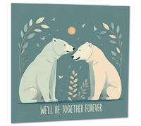 Anniversary Card - Together Forever - Cute Polar Bears - Girlfriend Wife Husband