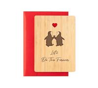 Anniversary Card, Wedding souvenir check for Husband Wife, souvenir check for Couple, Valentine's Day Gifts for Her Him, Unique Bamboo Wooden Anniversary Card(SIZE:1)