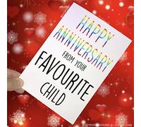 Anniversary Cards, Happy Anniversary from Your Favourite Child, Mum Card, Dad Card, Anniversary Greeting Card, Funny Cards, Novelty PC43