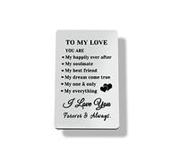 Anniversary GIF for Husband Boyfriend Engraved Wallet Insert Card from Girlfriend Wife Christmas Birthday Gifts Valentines Day Gift for Men Deployment Gifts for Him Wedding Christmas Birthday Present