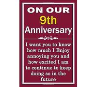 Anniversary Gift For Her 9 Years: Notebook gift for anniversary for her wife women wedding couple / anniversary gift for wife from husband romantic / ... gift for women 9 years , 100 pages journal