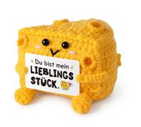 Anniversary Gift for Him Her Cheese Hand Crocheted with Saying Card
