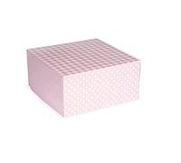 Anniversary House 10-inch Pink Cake Box, Gingham and Polka Dot Print, 1-Pack, Strong, Sturdy, 12.7 x 26 x 26 CM, J165