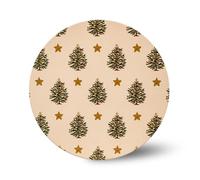 Anniversary House 12-inch Cake Board Christmas Tree and Gold Star Print, Pack of 1, Individually Wrapped, Sturdy Fibre Cake Board Round, DBX001