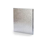 Anniversary House 12-inch Silver, Pack of 1, Individually Wrapped, Sturdy Fibre Cake Drum Square, DSW12, 12 inch