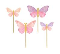 Anniversary House 12 pcs Butterfly Cake Toppers, Ranging from 4-6cm, Cupcake Toppers, Premium Paper, Butterfly Cake Decorations, Foil Printed, Pastel Butterflies J221