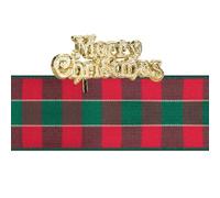 Anniversary House 1m Christmas Merriment Extra Wide Cake Ribbon with Festive Cake Decorations Traditional, Gold Merry Christmas Topper, BX386