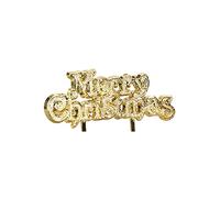 Anniversary House 1pcs Merry Christmas Motto Cake Topper Gold Christmas Cake Decorations, Christmas Cake Toppers, Yule Log Decorations, Traditional Non-Edible Decorations, BX269 UK