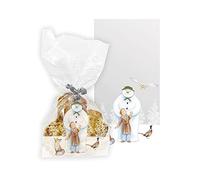 Anniversary House 20 pcs Official The Snowman™ BOPP Cellophane Bags, Woodland Friends, Christmas Cellophane Bags, Treat Bags, Includes Twist Ties, M580