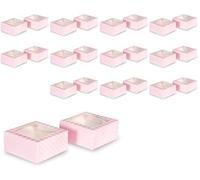 Anniversary House 24-pack Pink Treat Boxes, Gingham and Polka Dot Print, Cookie and Brownie Box, 7.5 x 16 x 16 CM, J156AMZ