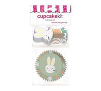 Anniversary House 28 pcs Easter Cupcake Kit, Bunny and Carrot Cupcake Decoration Set, Premium Kit for Baking, 16 Cup Cake Cases and 12 Toppers Decorations, J244