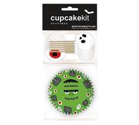 Anniversary House 28 pcs Halloween Cake Toppers, Cupcake Decoration Set, Premium Cupcake Kit, Cupcake Cases for Cup Cake/Muffin Baking, Spooky Party Decorations, 16 cases and 12 toppers, J212