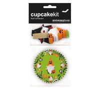 Anniversary House 28 pcs Halloween Gonks Cake Toppers, Cupcake Decoration Set, Premium Cupcake Kit, Cupcake Cases for Cup Cake/Muffin Baking, Gnome Party Decorations, 16 Cases and 12 Toppers, J229