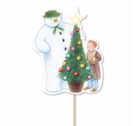 Anniversary House 2pcs Snowman With Lamp Resin Cake Topper - Silver Merry Christmas Motto Toppers Design - Reusable Festive Cake Decorations for Christmas, Yule Logs, Parties & Gifts